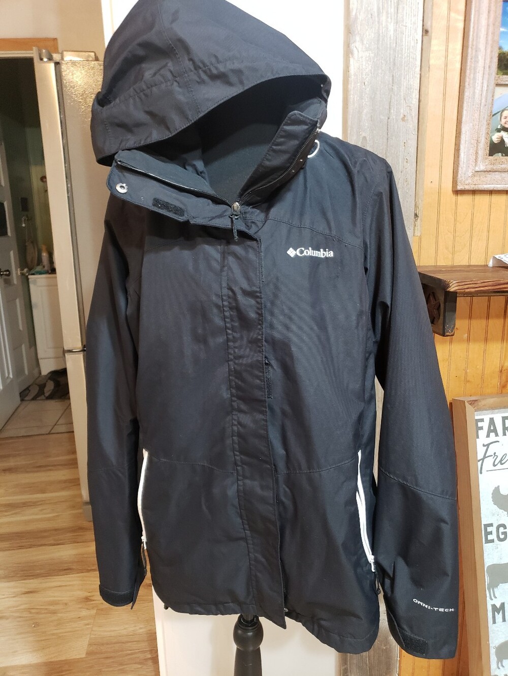 Columbia Womens Bugaboo ll Hooded Full Zip And Snap Coat Omni-heat Technology L
